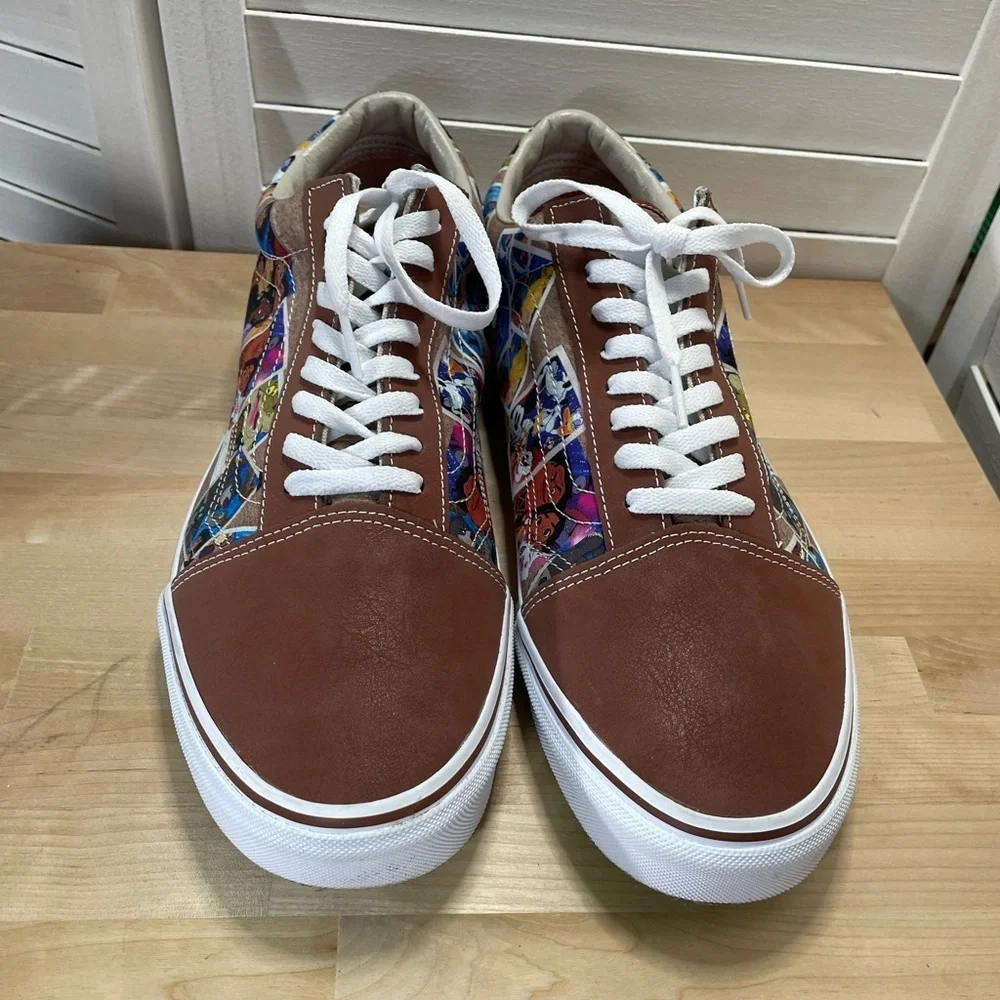 Vans x Disney Old Skool Scrapbook Brown and White Graphic Sneakers
